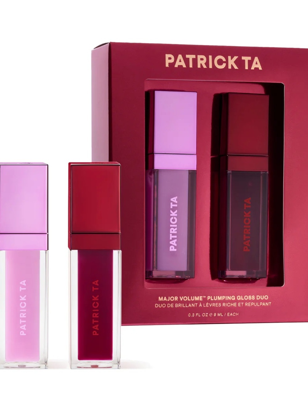 Patrick Ta Lip Gloss Duo — Light Pink & Deep Berry